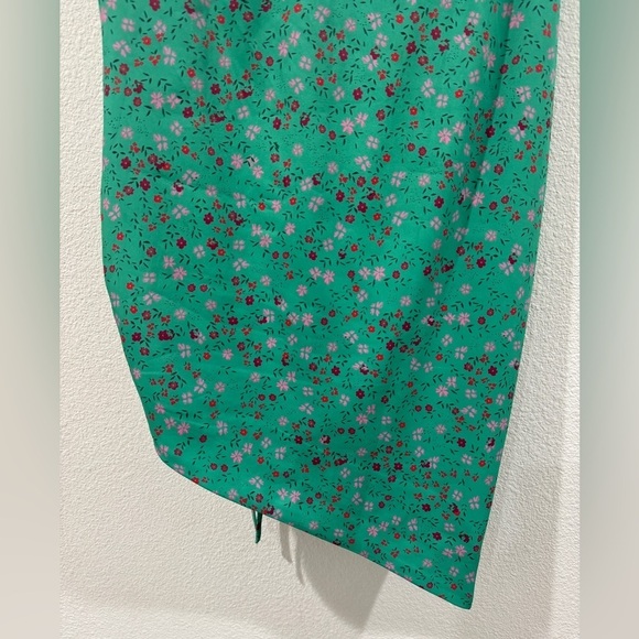 Lovers + Friends Parakeet Green Daisy Ditzy Floral Cam Ruched Midi Skirt Size XS - Picture 11 of 13